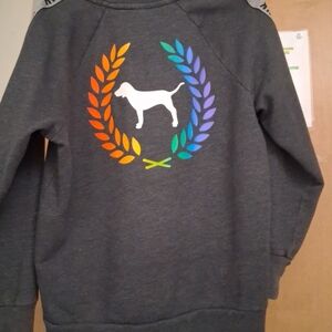 Victoria's Secret Gray Sweater with Colorful Dog Design